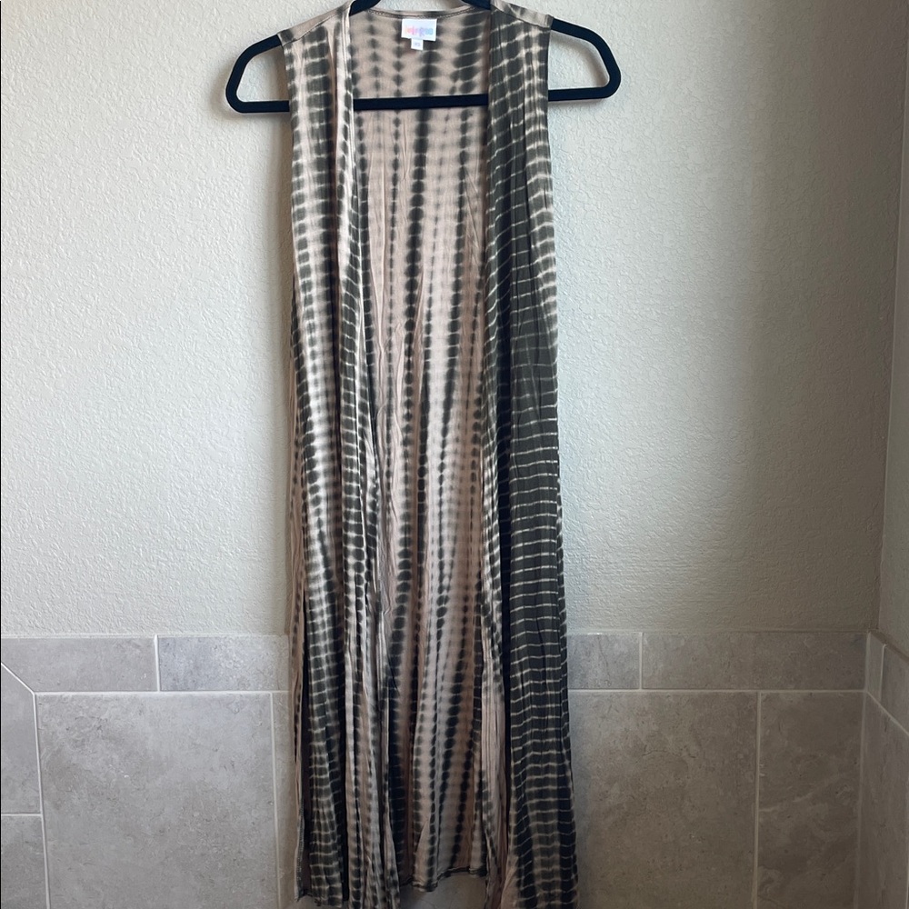 LuLaRoe Kaylin Tie-Dye Maxi Vest